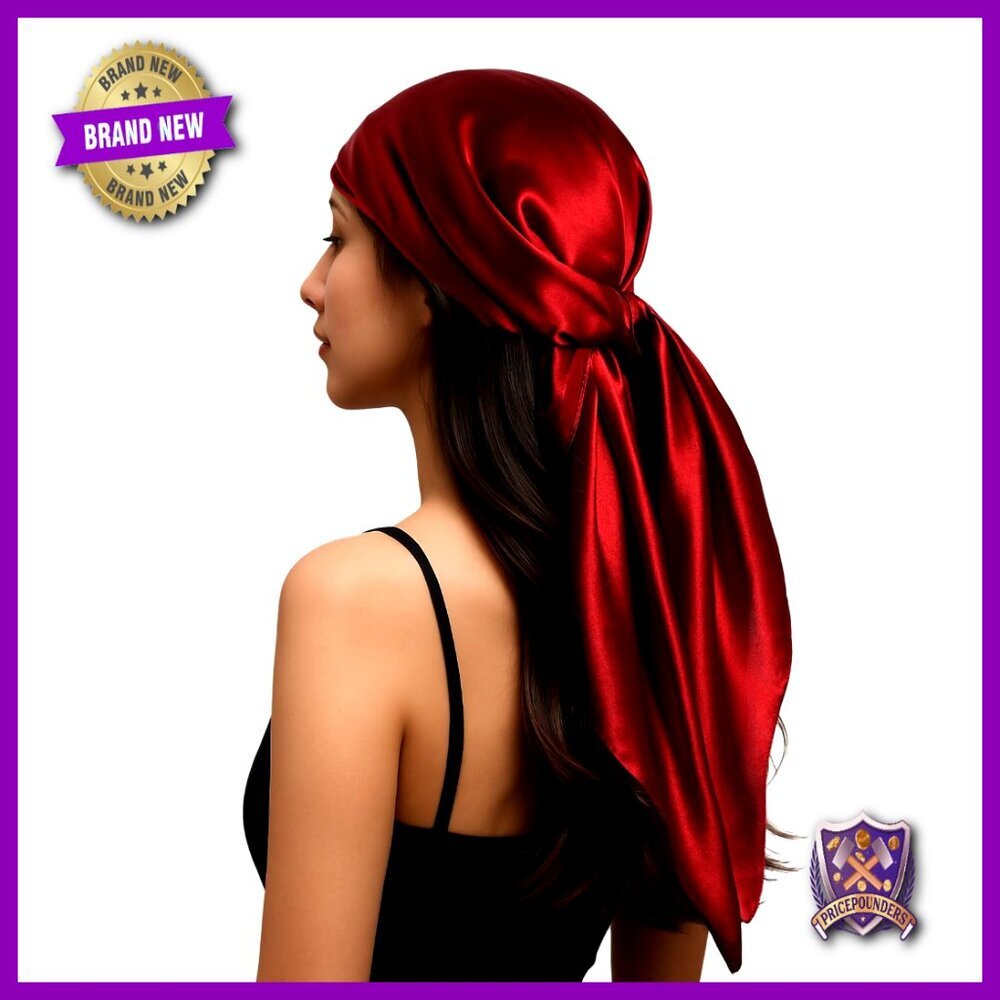 35x35 Mulberry Silk Head Scarf Anti-Frizz Sleep Wrap Hair Growth Bandana
